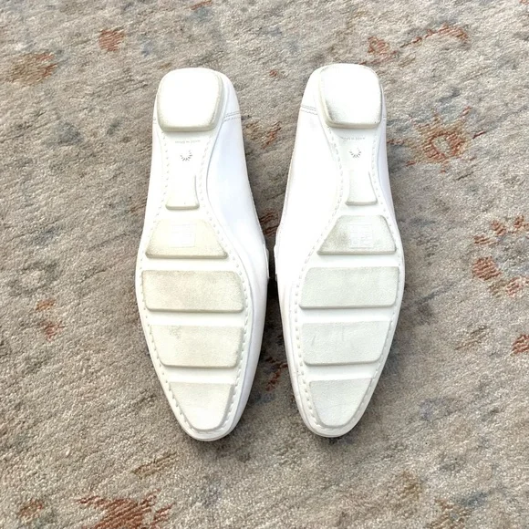 Stuart Weitzman NWT New Jet Calfskin White Penny Loafers Sz 11.5